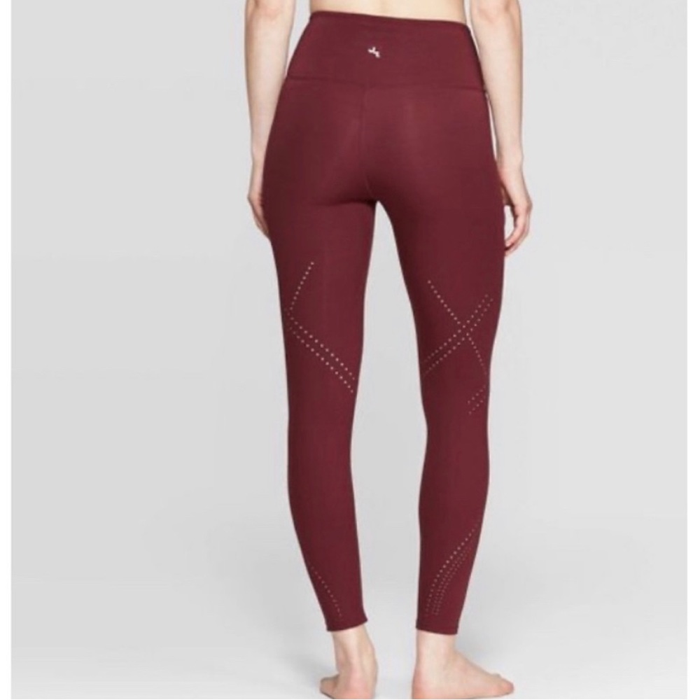 JoyLab 7/8 Length High Rise Legging Maroon - Picture 2 of 9